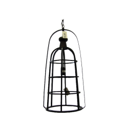 Lampa wisząca metalowa ażurowa LOFT CZARNA 70cm